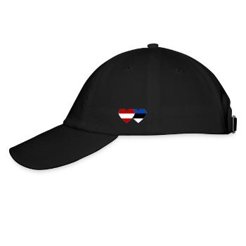 Austria Estonia Flag Heart - Baseball Cap - black/black - Left