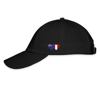 Neuseeland Peru Flagge Herz - Baseballkappe - Schwarz/Schwarz - Links