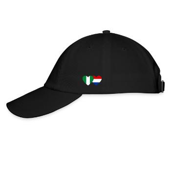 Nigeria Holland Flag Heart - Baseball Cap - black/black - Left