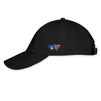 Kosovo Azerbaijan Flag Heart - Baseball Cap - black/black - Left