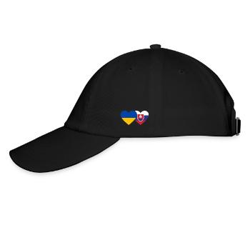 Ukraine Slovakia Flag Heart - Baseball Cap - black/black - Left