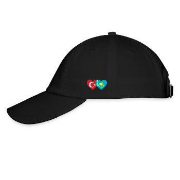 Turquie Kazakhstan Drapeau Coeur - Casquette classique - noir/noir - Gauche