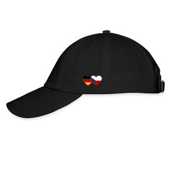 Germany Czech Republic Flag Heart Flag - Baseball Cap - black/black - Left