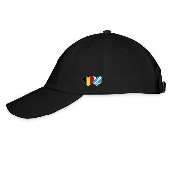 Belgium Bavaria Flag Heart - Baseball Cap - black/black - Left