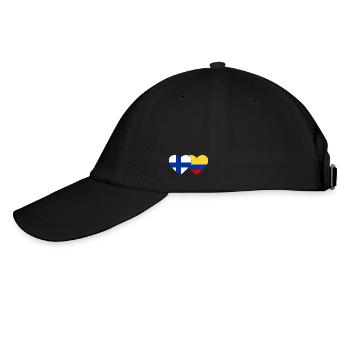 Finland Colombia Flag Heart - Baseball Cap - black/black - Left