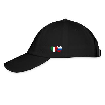 Italy Russia Flag Heart - Baseball Cap - black/black - Left
