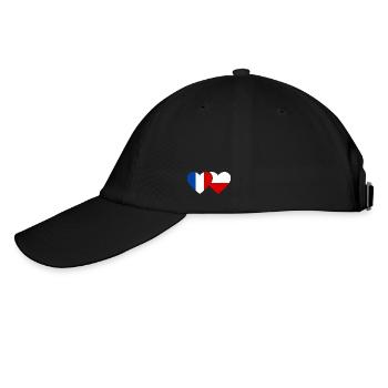 France Pologne Drapeau Coeur - Casquette classique - noir/noir - Gauche