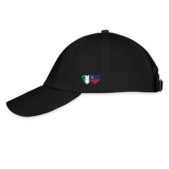 Nigeria Liechtenstein Flagge Herz used - Baseballkappe - Schwarz/Schwarz - Links