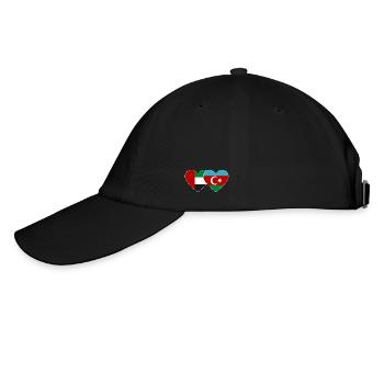 United Arab Emirates Azerbaijan Flag Heart - Baseball Cap - black/black - Left