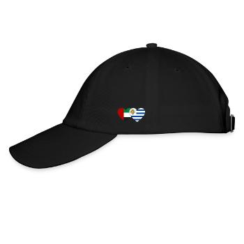 United Arab Emirates Uruguay Flag Heart - Baseball Cap - black/black - Left