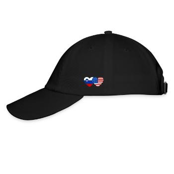 Slowenien USA Flagge Herz - Baseballkappe - Schwarz/Schwarz - Links