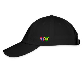 Norwegen Jamaika Flagge Herz - Baseballkappe - Schwarz/Schwarz - Links