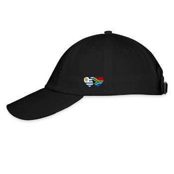 Uruguay South Africa Flag Heart - Baseball Cap - black/black - Left