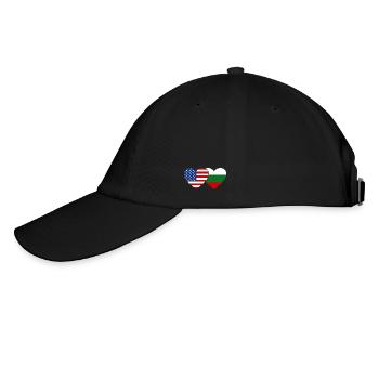 USA Bulgaria Flag Heart - Baseball Cap - black/black - Left