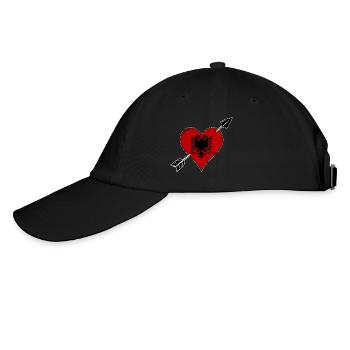 Albania flag heart in love - Baseball Cap - black/black - Left