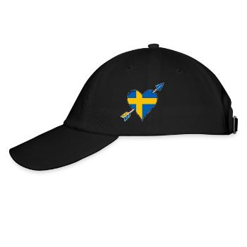 La Suède drapeau coeur amoureux - Casquette classique - noir/noir - Gauche