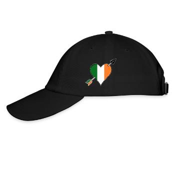 Irland Flagge Herz verliebt - Baseballkappe - Schwarz/Schwarz - Links