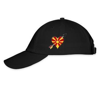 Macedonia Flag Heart Love - Baseball Cap - black/black - Left