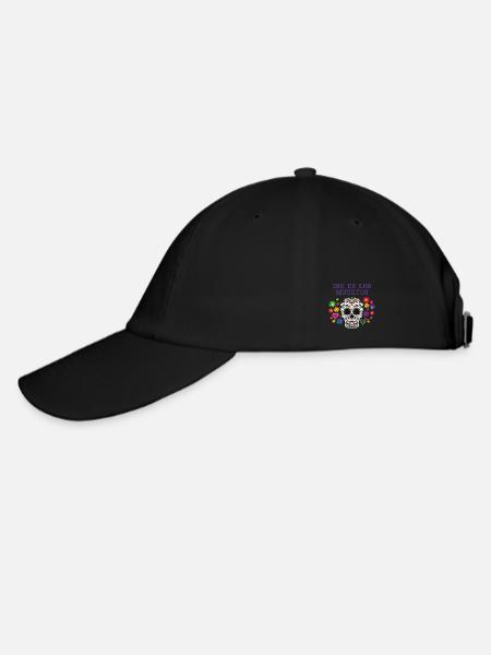 Halloween Dia de los Muertos mexikanische spanische Kokosnuss - Baseballkappe - Schwarz/Schwarz