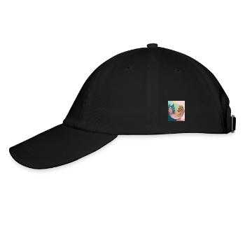 Pastellzauber: Surreale Botanik - Baseballkappe - Schwarz/Schwarz - Links