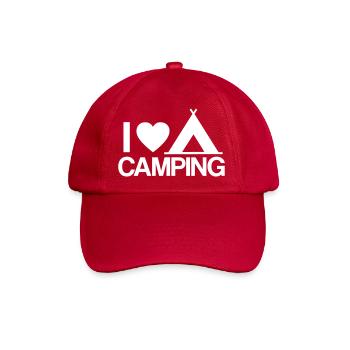 i love camping Zelten Zelt Urlaub reisen Geschenk - Baseballkappe - klassisch Rot - Vorne