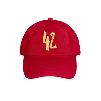 42 - Nummer - VEKTOR - Baseballkappe - klassisch Rot - Vorne