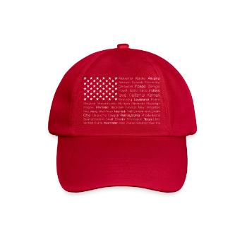 USA 50 States Flag - Baseballkappe - klassisch Rot - Vorne