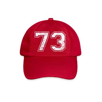 73 in weiß im Vintage-Look - Baseballkappe - klassisch Rot - Vorne