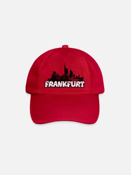Frankfurter Skyline Frankfurt (Vintage S/W) - Baseballkappe - klassisch Rot
