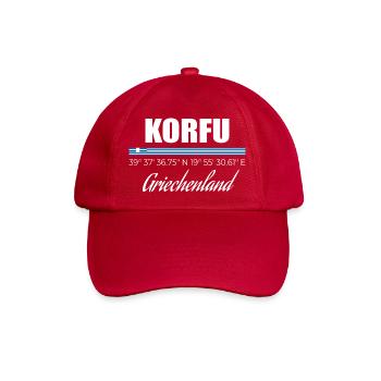 Korfu - Baseballkappe - klassisch Rot - Vorne