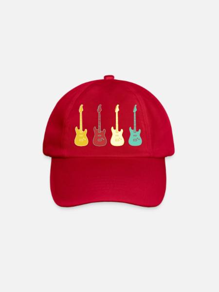 Popgitarren - Baseballkappe - klassisch Rot