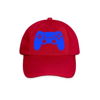 Blaues Gaming-Controller Silhouette - Baseballkappe - klassisch Rot - Vorne
