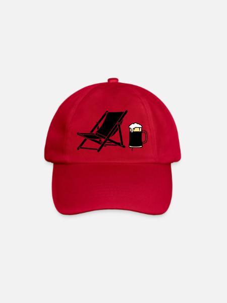 Liegestuhl Bierkrug Silhouette - Baseballkappe - klassisch Rot