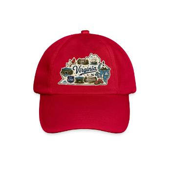Virginia Old Dominion State Vintage-Aufkleber - Baseballkappe - klassisch Rot - Vorne
