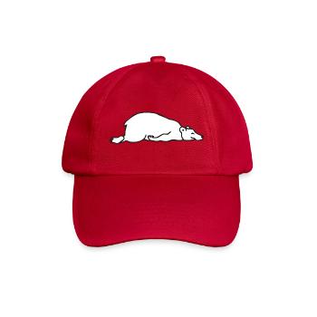 Der faule Paule - Sleeping Bear - Schlafender Bär - Baseballkappe - klassisch Rot - Vorne