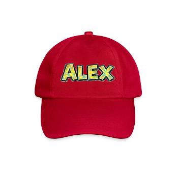Alex – Handgezeichnete Typografie - Baseballkappe - klassisch Rot - Vorne