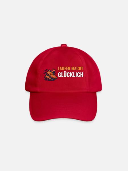Laufen macht glücklich Motiv. - Baseballkappe - klassisch Rot