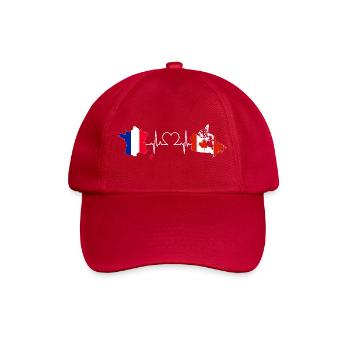 Heartbeat France Kanada - Baseballkappe - klassisch Rot - Vorne