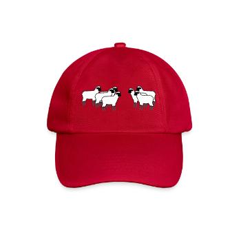 Doppel-Schaf Silhouette Muster - Baseballkappe - klassisch Rot - Vorne