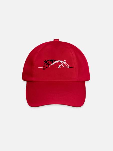 Pferde, Ponys, Tiere, Hengst, animal - Baseballkappe - klassisch Rot