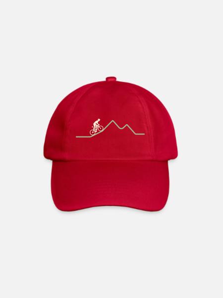 Mountainbike Berglinie – Minimalistisches Motiv - Baseballkappe - klassisch Rot