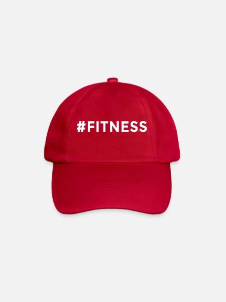 #Fitness Spruch Shirt - T-Shirt für Sportler - Baseballkappe - klassisch Rot