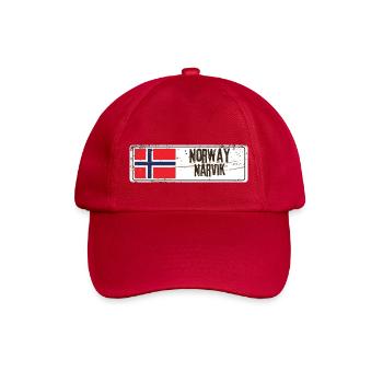 Narvik Norwegen Flagge - Baseballkappe - klassisch Rot - Vorne