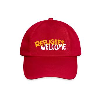 Flüchtlinge willkommen - Baseballkappe - klassisch Rot - Vorne
