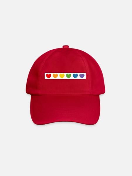 Regenbogenherzen Muster - Baseballkappe - klassisch Rot