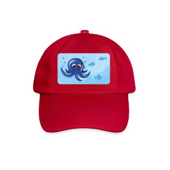Lustiger Oktopus und Fische mit Luftblasen - Baseballkappe - klassisch Rot - Vorne