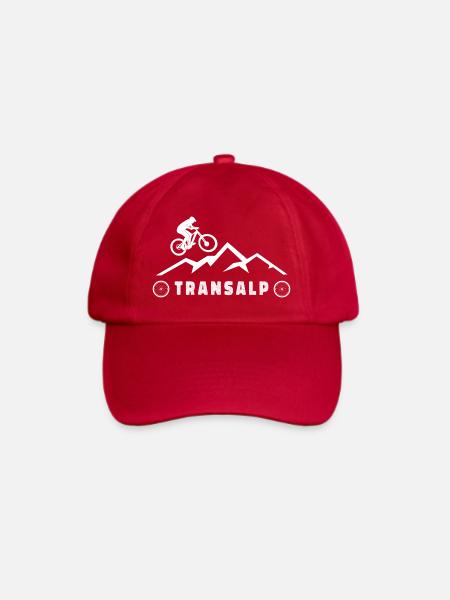Transalp Alpenüberquerung mit Fahrrad - Baseballkappe - klassisch Rot