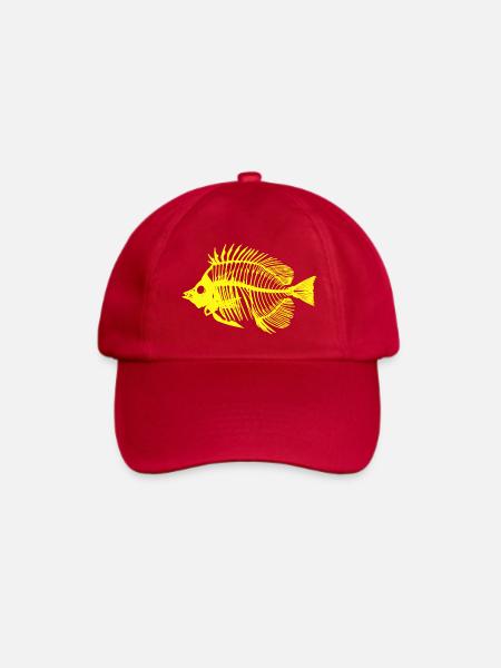 Fisch neongelb - Baseballkappe - klassisch Rot