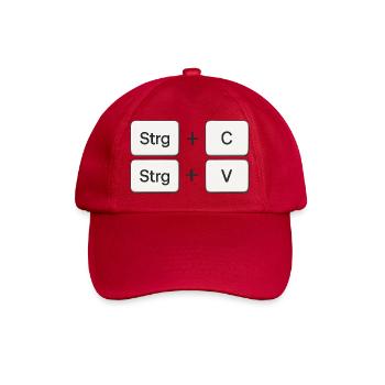 Kopieren + Einfügen | Copy + Paste - Baseballkappe - klassisch Rot - Vorne