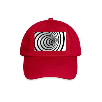 Schwarz-Weiß-Spiralwirbel - Baseballkappe - klassisch Rot - Vorne